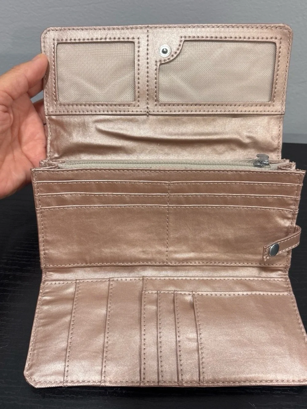 Kipling Metallic Rose Gold Wallet unused card holder women’s